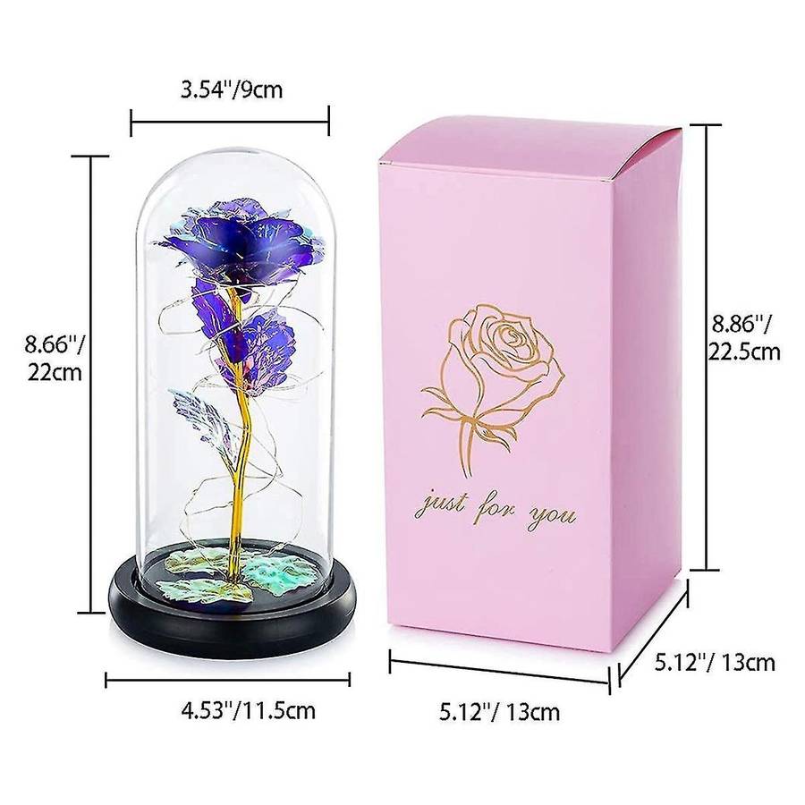Led Lights Crystal Rose, for Anniversary,wife,women Purple