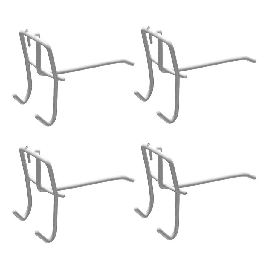 40 Pcs 3.9inch Long White Metal Store Grid Wall Bracket Display Hooks