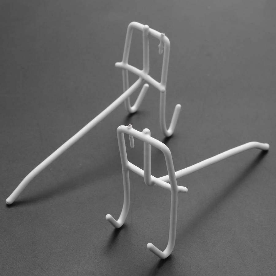 40 Pcs 3.9inch Long White Metal Store Grid Wall Bracket Display Hooks