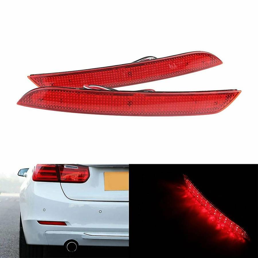 1 Pair Rear Bumper Reflector Brake Lights Led Signal Stop Lamps