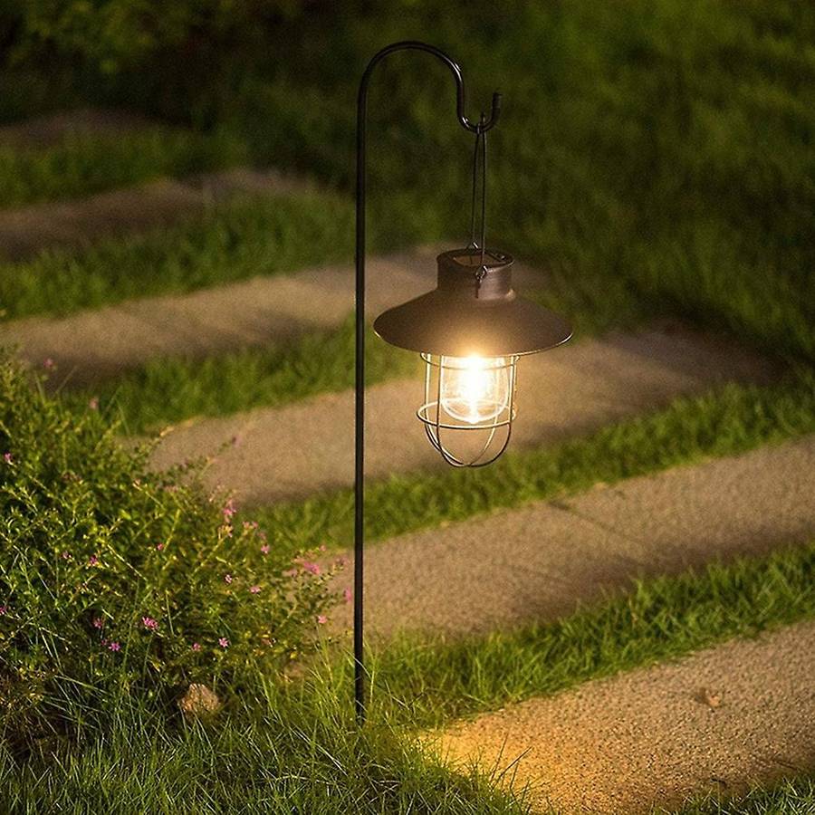 Solar Lantern Lamp Outdoor Hanging Waterproof Vintage Metal