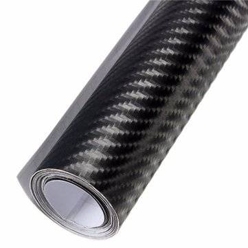 3D Carbon Fiber Vinyl Car Wrap Sheet Roll Film Sticker Decal DIY 100"x12" Black
