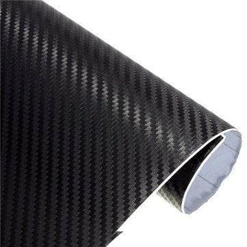 3D Carbon Fiber Vinyl Car Wrap Sheet Roll Film Sticker Decal DIY 100"x12" Black