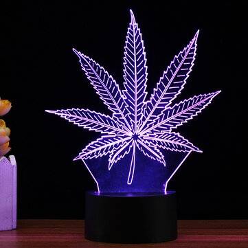 3D LED Maple Leaf Table Lamp Remote Control Touch Night Light Color Change Gift