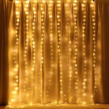 3M*2M USB 200LED Curtain Window Fairy String Light Twinkle Christma... (LIGHT COLOR: COLOURFULLIGHT)