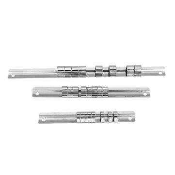 3pcs 1/4 3/8 1/2 Inch Socket Holder Steel Socket Tray Set Rail Rack Holder Storage Organizer Shelf S
