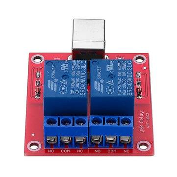3pcs 2 Channel 5V HID Driverless USB Relay USB Control Switch Computer Control Switch PC Intelligent
