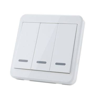 3pcs KTNNKG Wireless Light Switch Kit + KTNNKG 433MHz Universal Wireless Remote Control 86 Wall Pane