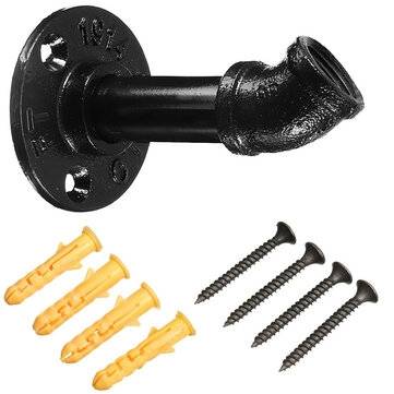 4 Inch Industrial Retro Iron Pipe Wall Hook Towel Rack Hangers Shelf Coat with Screws