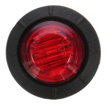 4pcs 12V/24V Red Mini Round LED Button Side Marker Lights Lamps Truck Trailer