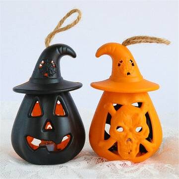 4Pcs Hollow Pumpkin with Hat LED Lights Lamp Lantern Halloween Party Bar Decor