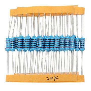 50pcs 1W 20KR Metal Film Resistor 1% 20K ohm Resistance