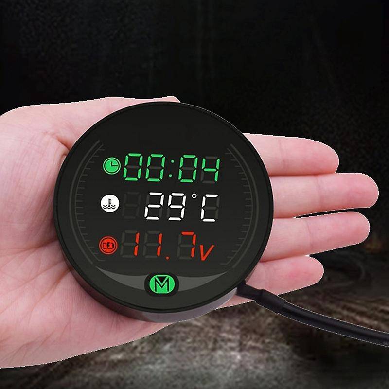 5 In 1 Motorcycle Water Temperature Meter Usb Rechargable Time Voltmeter Led Night Vision Meter with