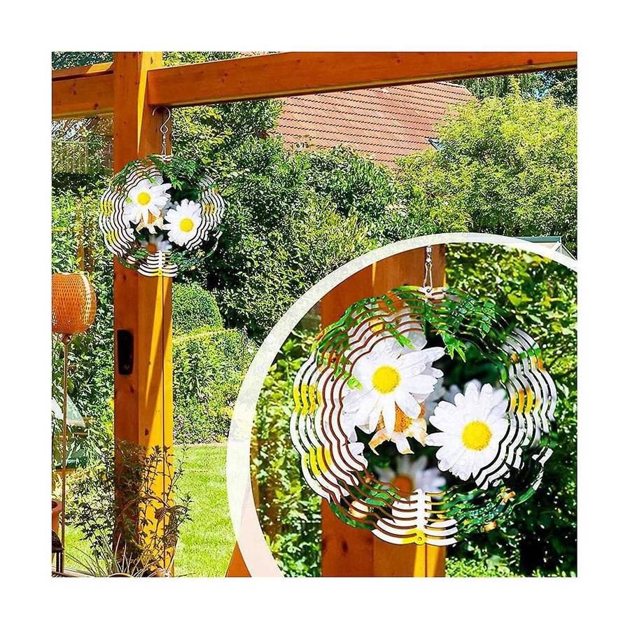 5 Pack 10-inch Sublimation Wind Spinner Blanks,3d Metal Wind Spinners,double-sided Hanging Yards Ga