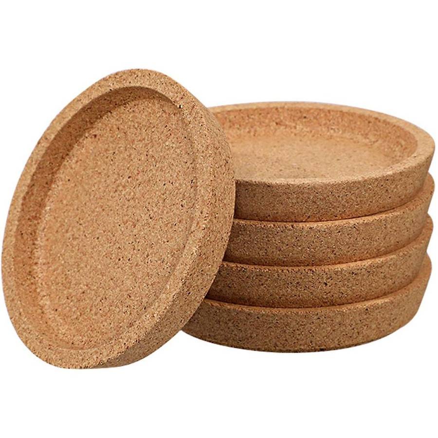 5 Pcs Cork Coaster Compatible Beverage Coasters, Heat-Resistant Water Reusable Natural Round Coaster
