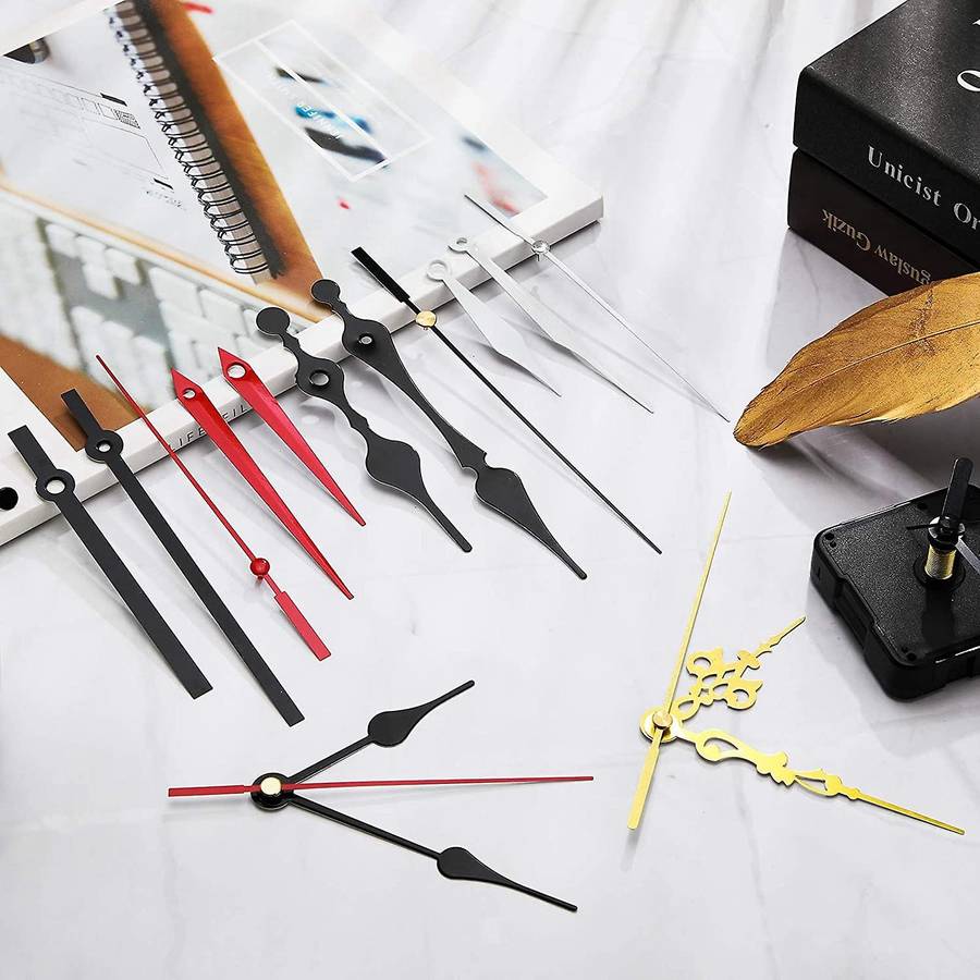 5 Pcs DIY Quartz Clock Movement Mechanism Repair Parts Replacement with 7 Different Pairs Clock Hand