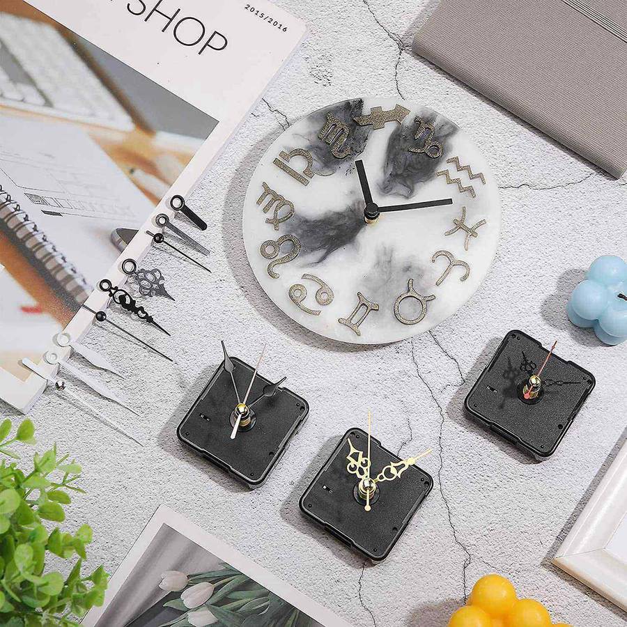 5 Pcs Clock Movement Mechanism Parts Silence Quartz DIY Wall Clock with 7 Different Pairs Clock Hand