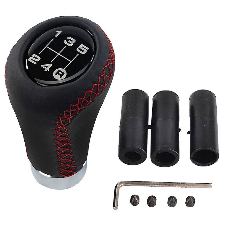5 Speed Leather Stick Shift Knob Car Shifting Shifter Lever Knobs Head Fit for Most Manual Vehicle