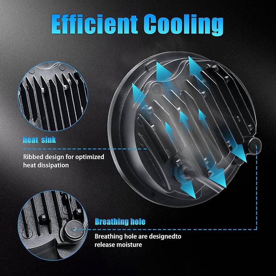 5.75 LED Headlight, 5-3/4 Motorcycle Headlight with White Halo DRL for Sportster Iron 883 Street