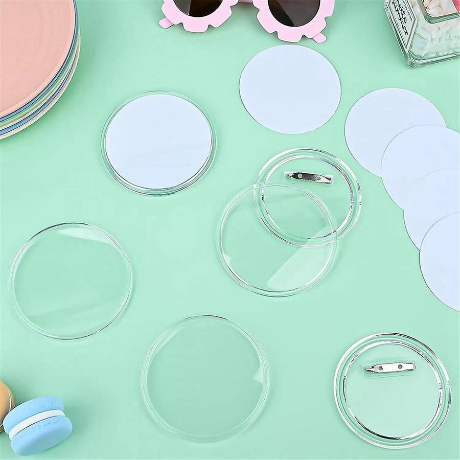 50pcs 1.5inch Button Maker Diy Button Pins, Acrylic Design Button Badge Clear Button Pin Badges
