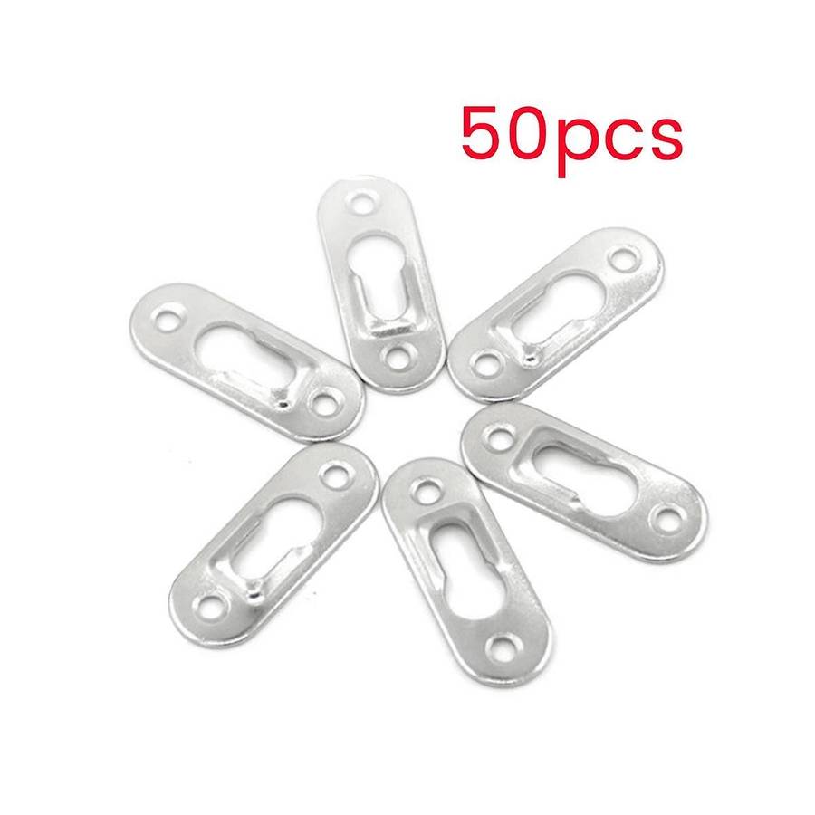 50pcs Picture Hangers 42mmx16mm Metal Keyhole Hanger Fasteners for Picture Furnniture Cabinet Acces