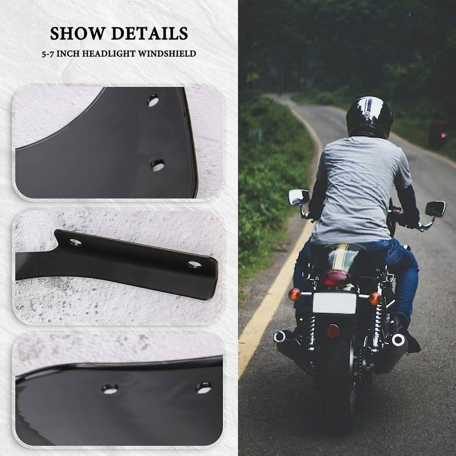5-7 Inch Headlight Wind Deflector Windscreen Universal Compatible Honda