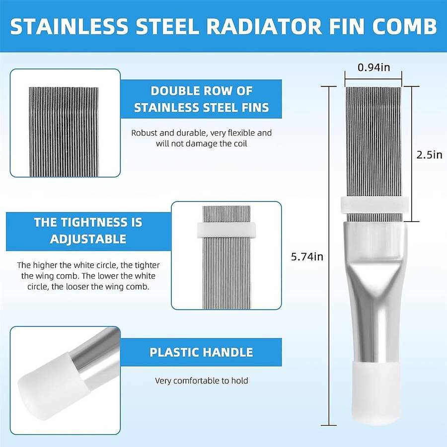 5pc Air Conditioner Fin Cleaner Set,fcr6 Fin Comb Condenser,air Outlet Cleaner Evaporator Radiator R