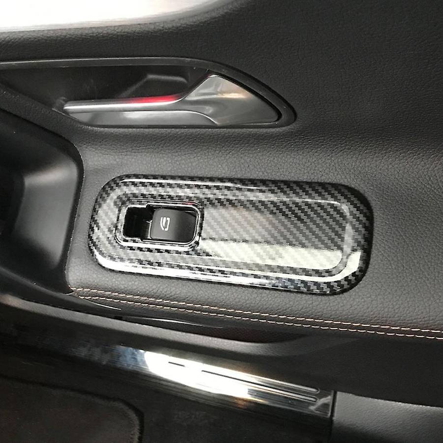 5Pcs Carbon Fiber Car Door Window Switch Cover Trim for W177 A-Class A200 A220 A250 2019 LHD