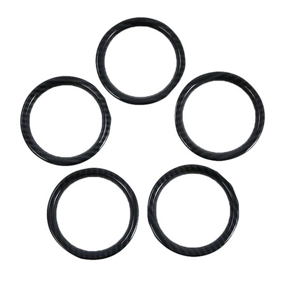 5Pcs Dashboard Air Conditioning Outlet Vent Ring Cover Trim ABS Carbon Fiber Interior Kit for Vitara