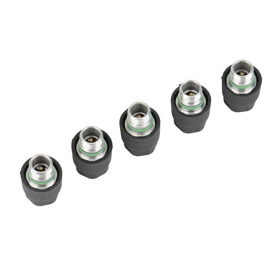5Pcs High Side A/C Service Charge Port Ball Valve Cores with Caps Auto Air Conditioner System Repair