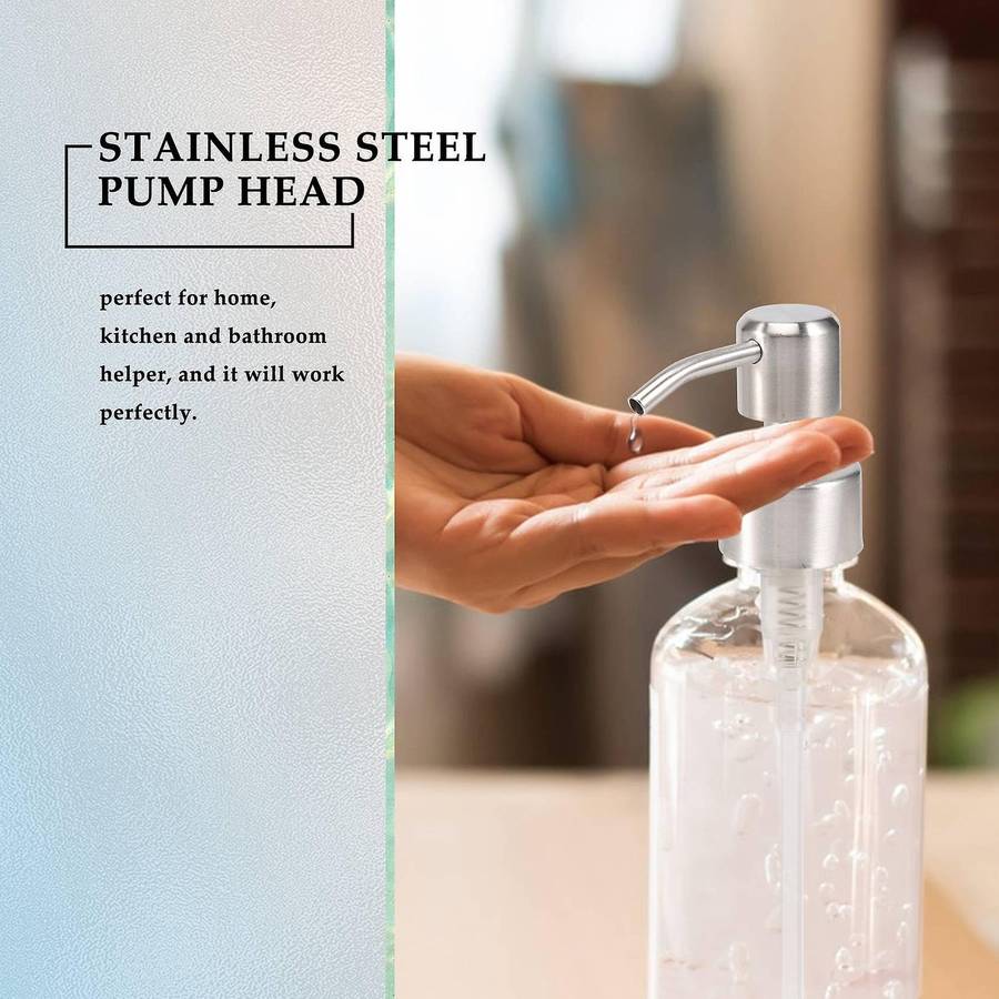 5pcs Stainless Steel Soap Pump Replacement 28 Teeth Metal Nozzles Lotion Dispenser Head