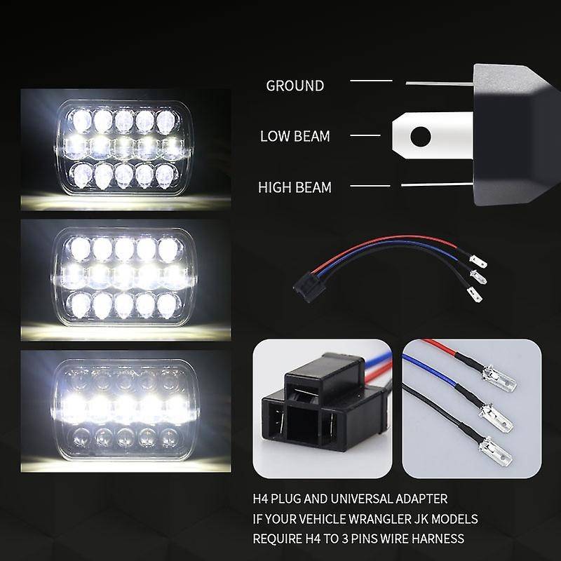 5X7 Inch 400W LED Head Light Lamp DRL Headlight Crystal Clear Hi-Lo Beam DRL Light for Truc