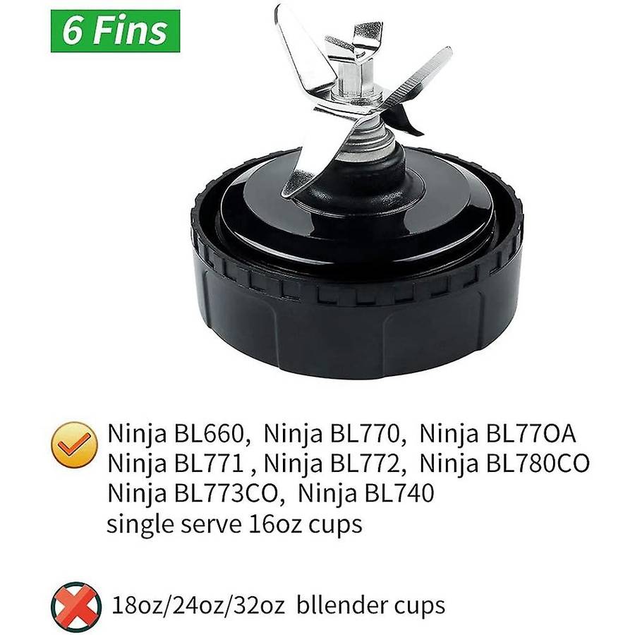 6 Fins Extractor Blades Replacement Parts for Bl770 Bl780 Bl660 Blender, 16 Oz Single Cup Set