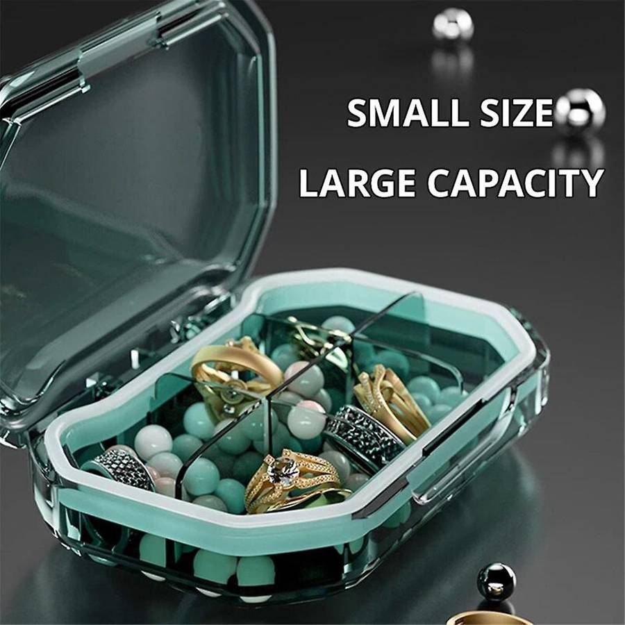 6 Grid Portable Medicine Box Large Capacity Sealed Transparent Moisture Resistant Pill Small Jewelr