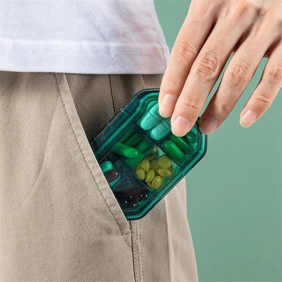 6 Grid Portable Medicine Box Large Capacity Sealed Transparent Moisture Resistant Pill Small Jewelr