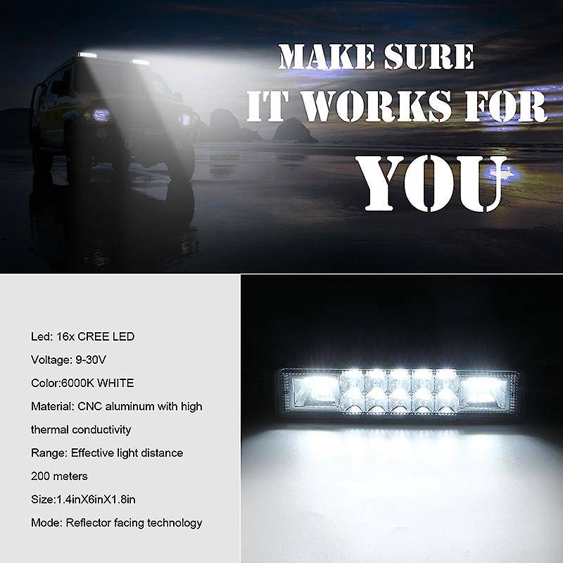 6 Inch Car Led Light Bar, 120w , 6000k Daylight White, Off Road Fog Light for Truck Car Motorcycle