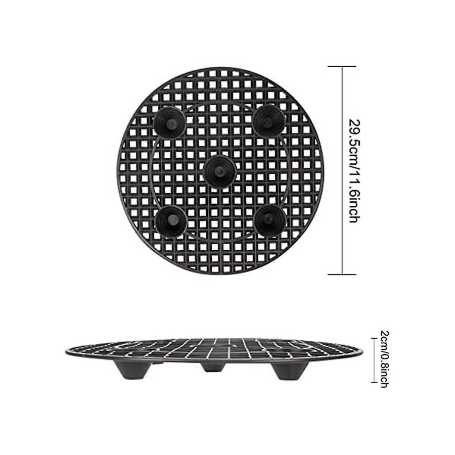 6 Pack Plant Level Planters, Black Round Plant Planter Holder for Indoor Outdoor Garden Floor Prote