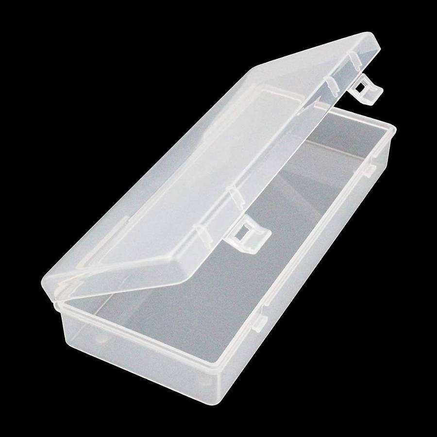 6 Pack Rectangular Clear Plastic Storage Containers Box with Hinged Lid for Beads and Other Small Cr