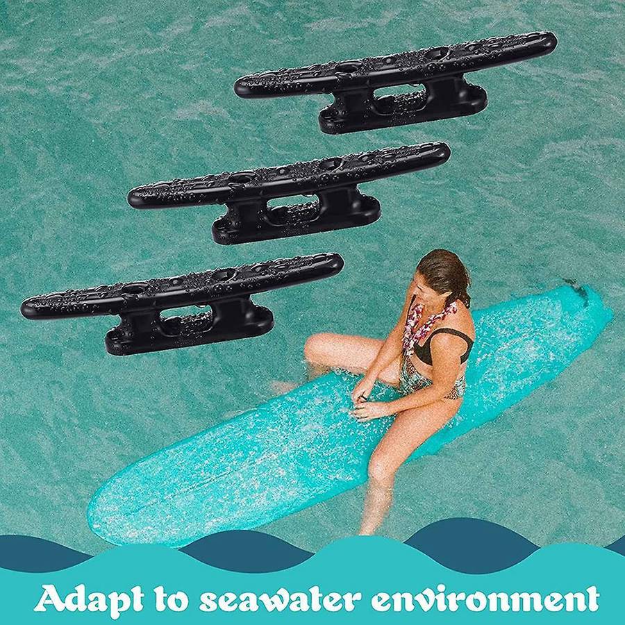 6 Pcs Black Boat Cleat Kayak Cleats Boat Dock Cleats Kayak Canoe Cleat 4 Inch Nylon Cleats for Boat