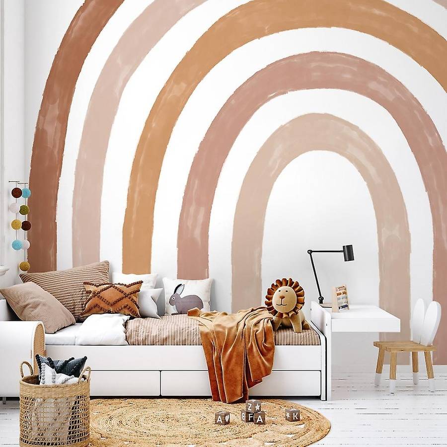 6 Pcs Big DIY Wall Stickers for Kids Room Decoration Rainbow Wall Decal Self Adhesive Film for Home