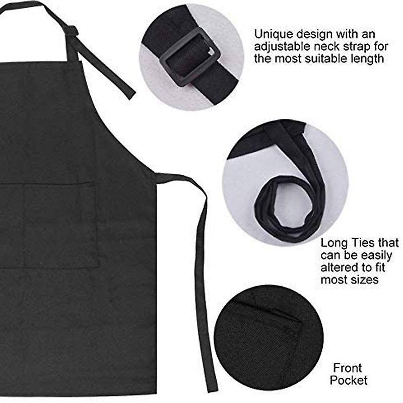 6 Pcs Kids and Hats Set Children Chef for Cooking Baking Painting White + Black + Red