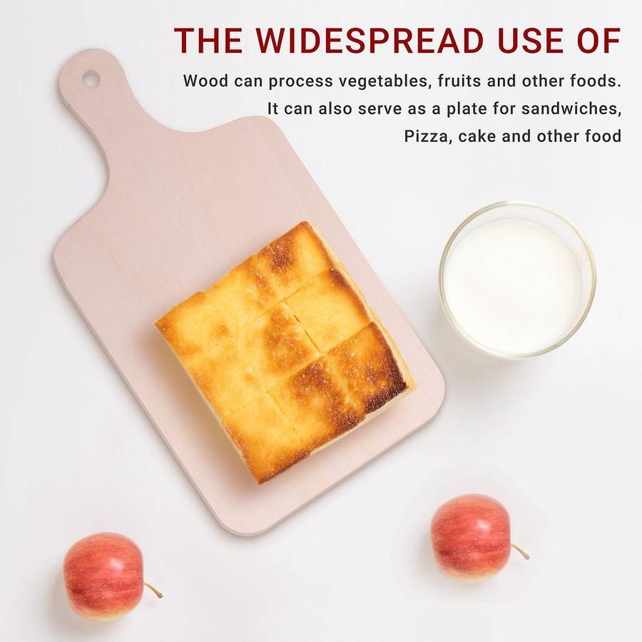 6 Pieces Christmas Mini Wooden Cutting Board with Handle Unfinished Wood Paddle Chopping Board Tray