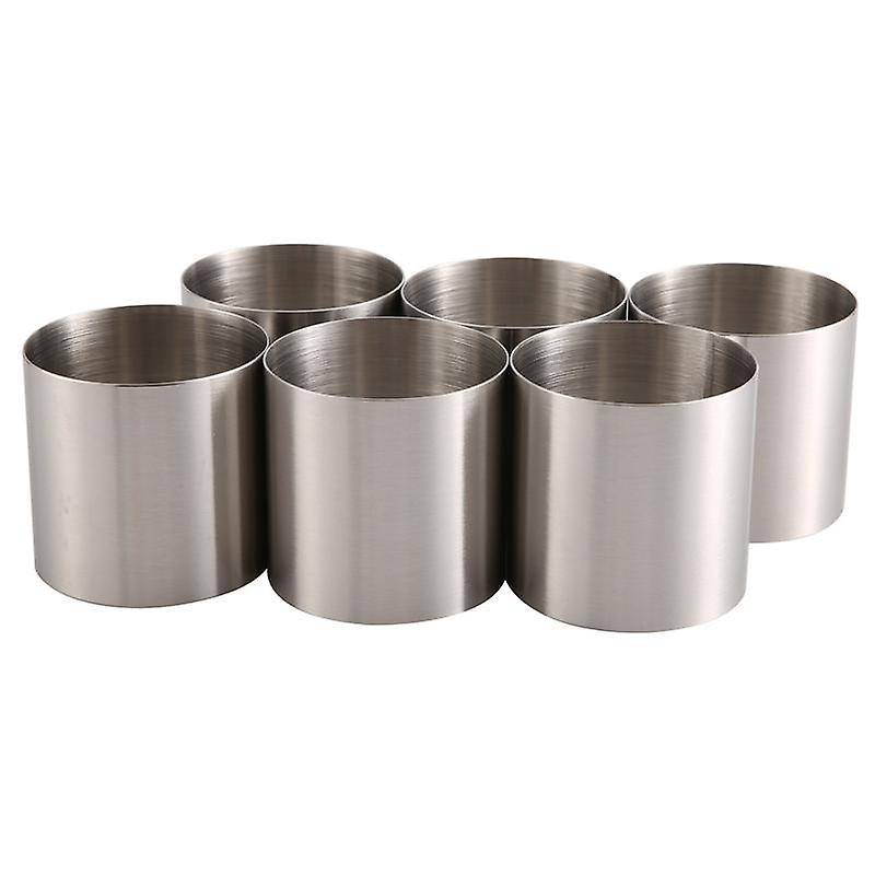 6 Pieces Round Biscuit Cutter Stainless Steel Mousse Ring Mini Circle Cookie Cutters Frying Egg Rin