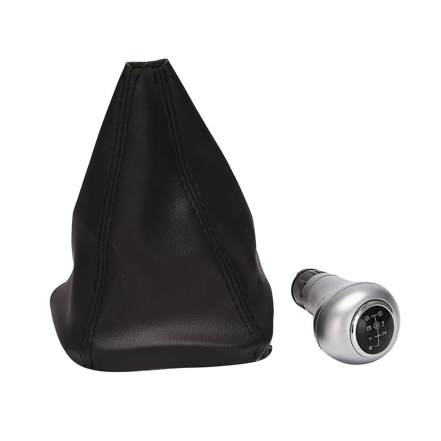 6 Speed Car Shift Knob Shifter Lever Gaiter Boot Cover for C/E/ W203 W204 C300 W207 W212 Silver