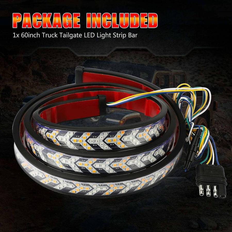 60 Inch Truck Led Strip Light Bar Flowing Turn Signal Lamp with Reverse Light for Offroad SUV Pickup