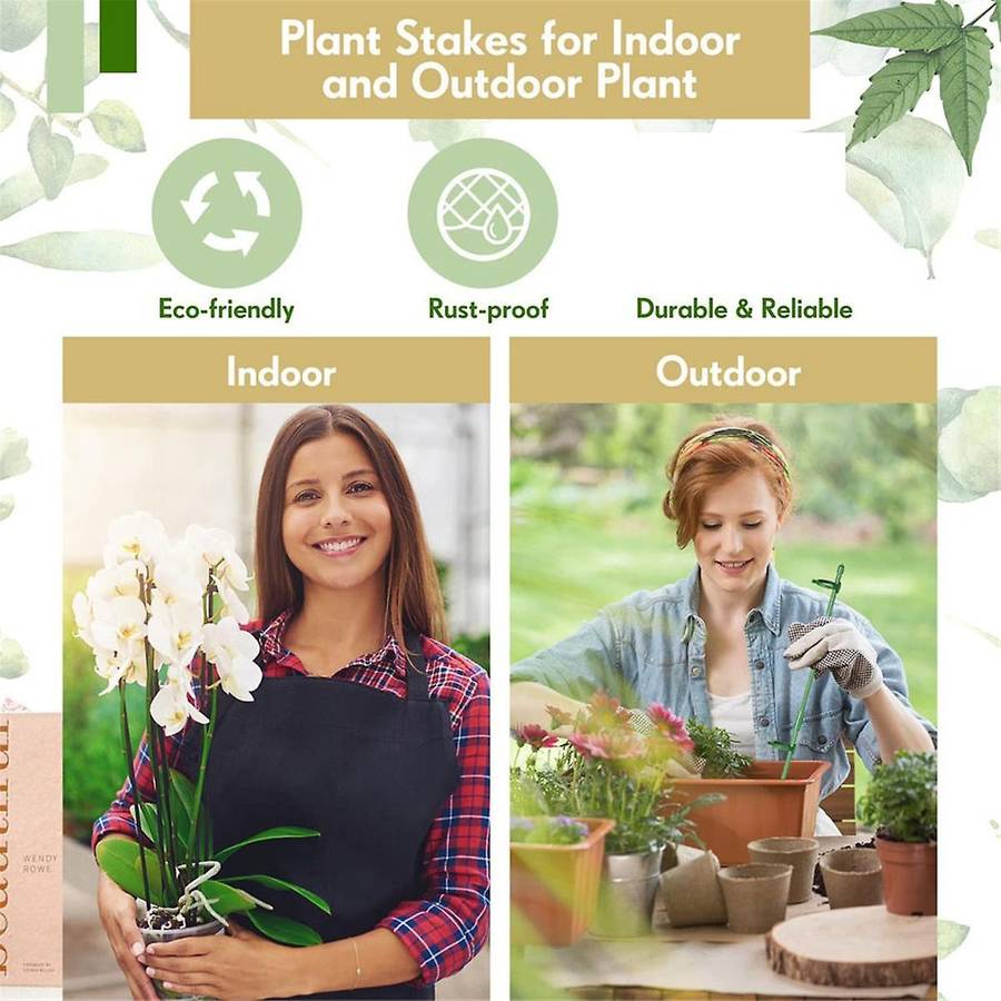 60 Pcs Adjustable Plant Support Stakes Garden Single Stem Support Stake Plant Cage Support Rings wit