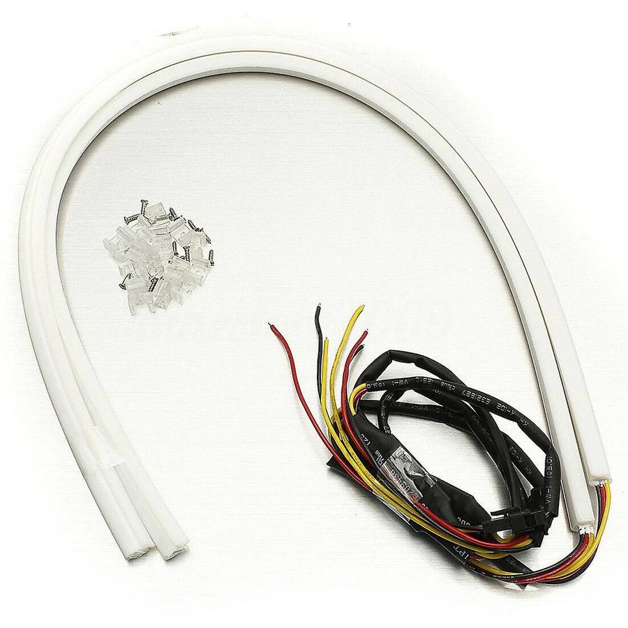 60Cm Flexible Car Soft Tube Guide LED Strip Lamp DRL Daytime Running Light