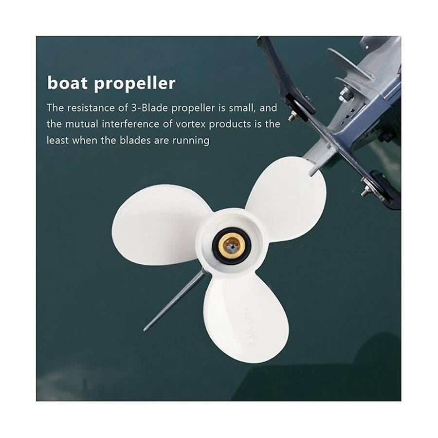 6e0-45941-01-el Aluminum Alloy Outboard Propeller 7 1/2x8- for Mariner 4-6hp 3 Blades 9 Spline Toot
