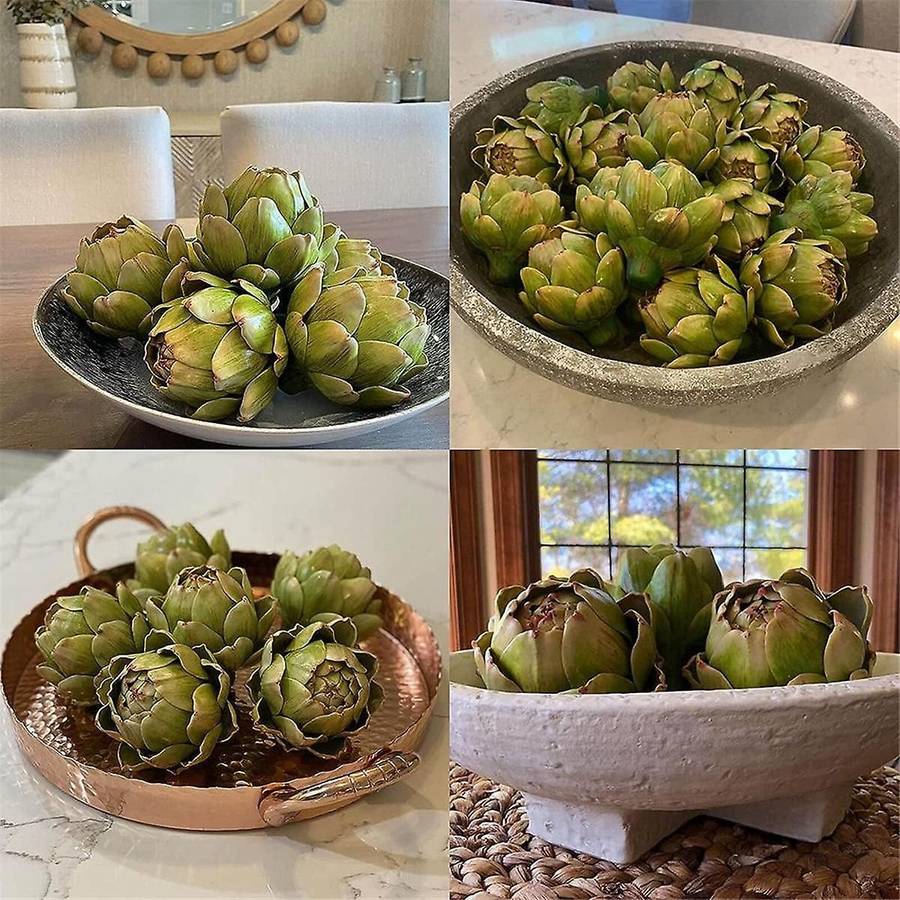 6pack Artificial Artichoke Vegetables and Fruits for Home Wedding Party Table Decoration (green)