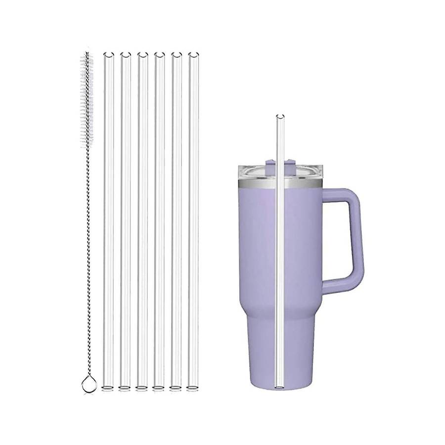 6Pack Reusable Replacement Straws with Cleaning Brush for 40Oz Tumbler,Cup Straw for Tumbler Accesso